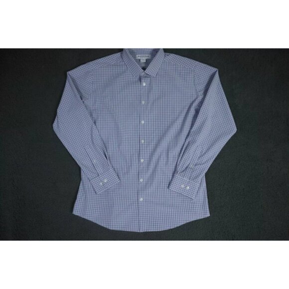 Mizzen + Main ButtonUp Shirt Men L White/Blue Gingham Outdoor Performance Cotton - Picture 1 of 6